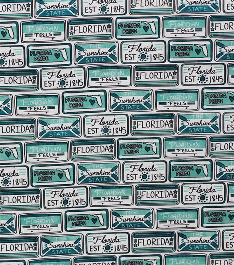 Florida License Plate State Pride Cotton Fabric Joann