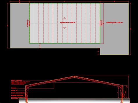 Galpon Con Columnas Y Vigas Metalicas En Dwg Librer A Cad