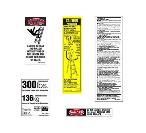 OSHA Ladder Safety Labels for Extension Ladders, Combination Ladders ...