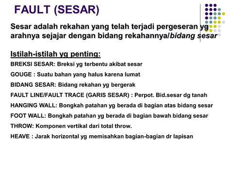 Materi Kuliah Geologi Struktur Diskripsi Sesar Ppt