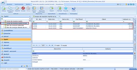 Nexus ERP Actualizare Declaratie 390 Conform OPANAF Nr 705 11 03 2020