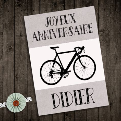 Carte joyeux anniversaire vélo bike cyclisme personnalisé