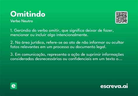 O Que Significa Omitindo - Omitindo - Significado e Sinônimo - escreva.ai