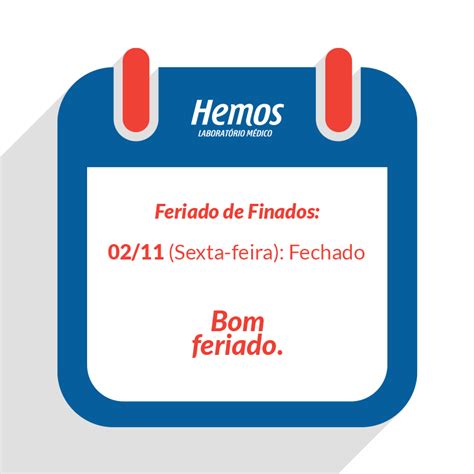 Horário de atendimento no feriado do Dia de Finados Hemos