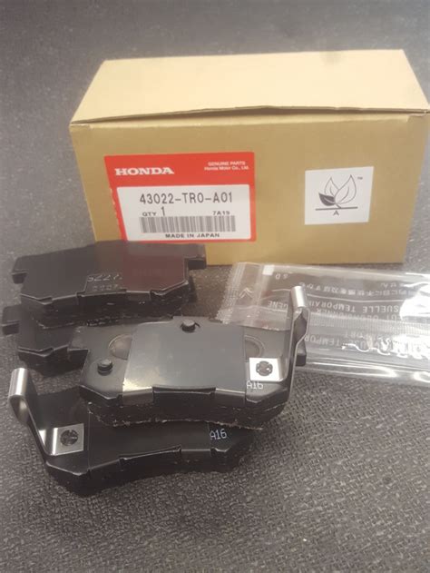 43022 Tr0 A01 Genuine Honda Rear Brake Pad Set 2012 2015 Honda