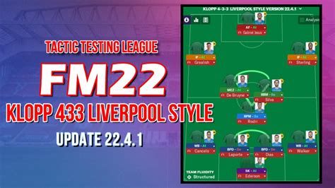 Tactic Testing League Klopp 433 Liverpool Style Fm22 Football