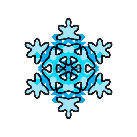 Icono Azul Del Vector Del Copo De Nieve Aislado Ilustración del Vector