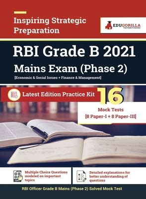 Rbi Grade B Officer S Phase Mains Exam English Edition