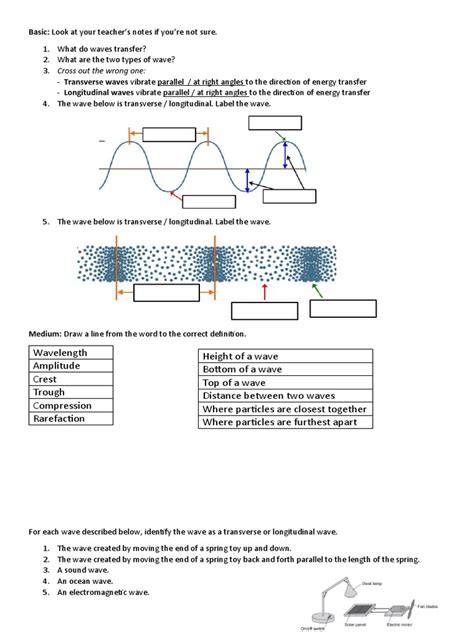 Transverse And Longitudinal Worksheet Pdf Worksheets Library