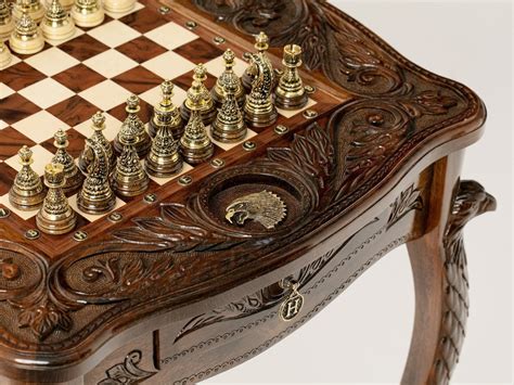 Luxury Chess Table Handmade Chess With Table Wooden Chess - Etsy