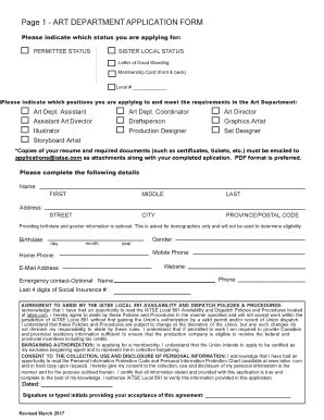 Fillable Online Sound Department Application Form Iatse Local Fax