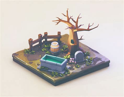 Low Poly Exploration 3d Low Poly Game Art Blender Behance