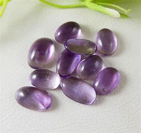 Natural Amethyst Cabochon 10pcs Lot Loose Gemstone Top Etsy