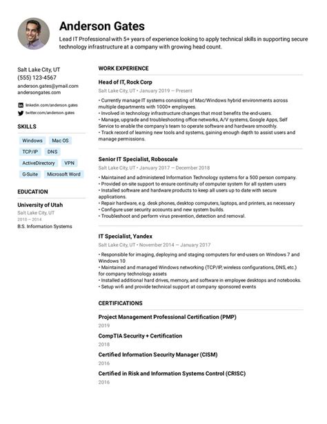 It Specialist Resume Example Resume Examples It Support Specialist