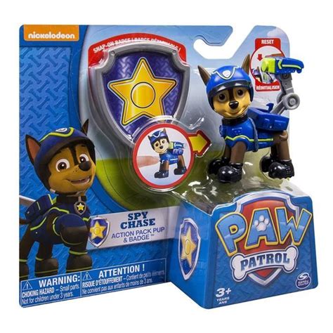 Paw Patrol Action Pack Pup Et Badge Spy Chase Cdiscount Jeux Jouets