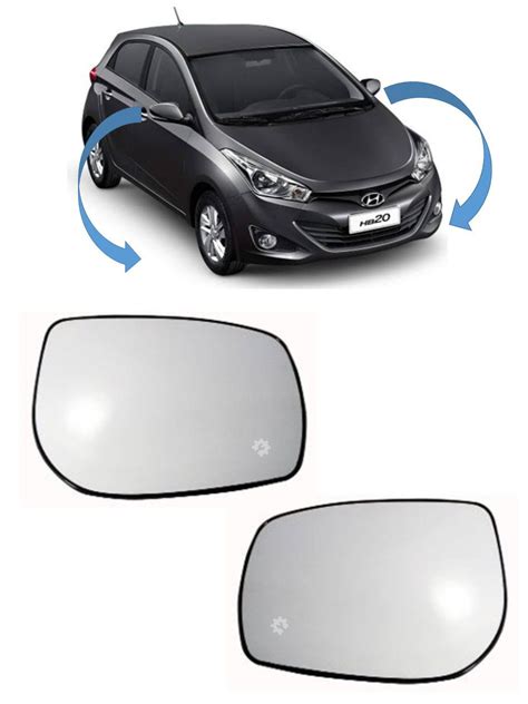 Par Lente Vidro Base Retrovisor Hyundai HB20 2018 2019 Autorizada Pecas