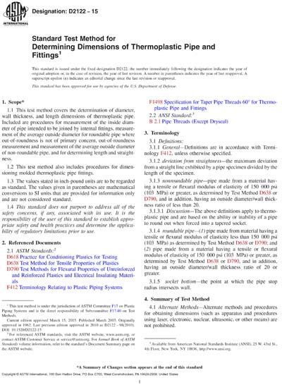 Astm D Standard Test Method For Determining Dimensions Of