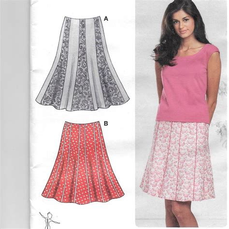 A Flaredflared Panel Skirt Sewing Pattern For Women Uncut Sizes Xs S M L Xl 4 22 Waist 22