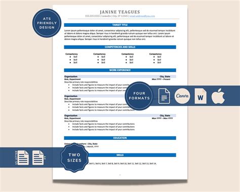 professional resume template resume template  ms word pages