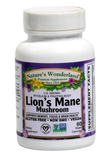 Lion S Mane Mushroom 500 Mg 60 Vegan Capsules Nature S Wonderland Penn Herb Co Ltd