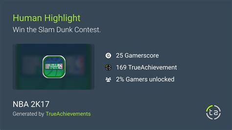 Human Highlight Achievement In Nba 2k17 Xbox 360