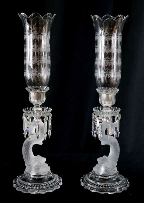 At Auction Antique Baccarat Dauphin Crystal Lamps