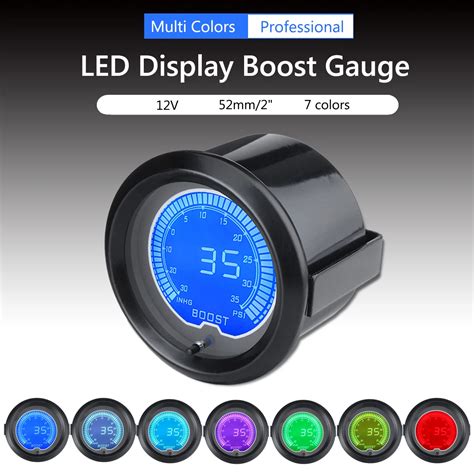 Car Auto V Inch Mm Colors Universal Psi Boost Gauge Digital Led