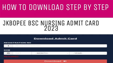 Jkbopee Bsc Nursing Paramedical And Technology Courses Admit Card Out