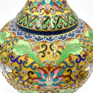 Gorgeous Cloisonn Enamel Vase Enameled Garlic Bulb Vase Garlic Head