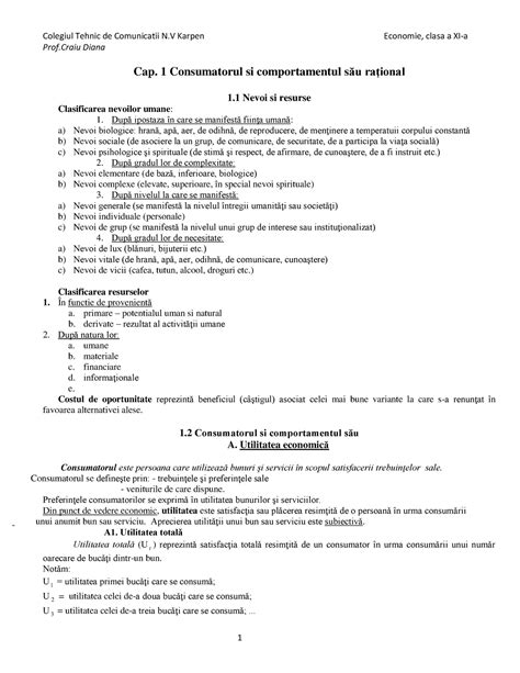 Sinteze Manual Economie Clasa A Xi A Programa Actualizata Drept