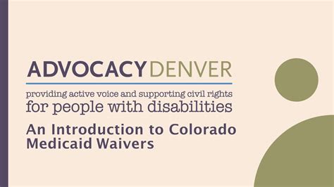 An Introduction To Colorado Medicaid Waivers Youtube