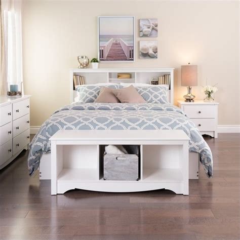 Prepac Monterey Full Queen Bookcase Headboard In White Cymax Business