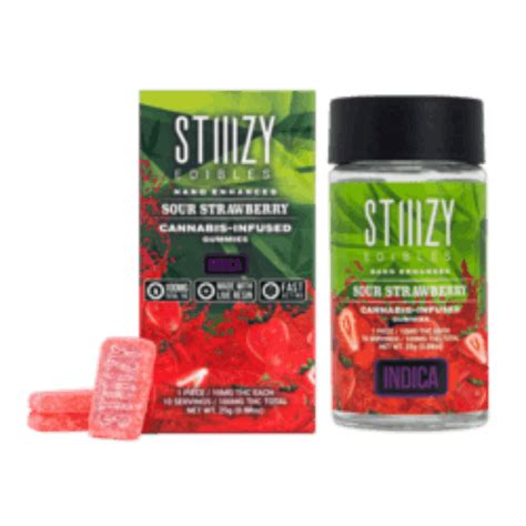 STIIIZY Sour Strawberry Live Resin Gummies 100mg 100mg N A