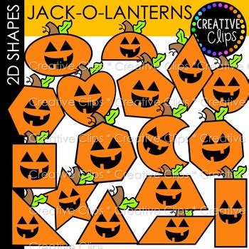 2D Shapes Jack-o-Lantern Clipart {Halloween Shapes} | TpT