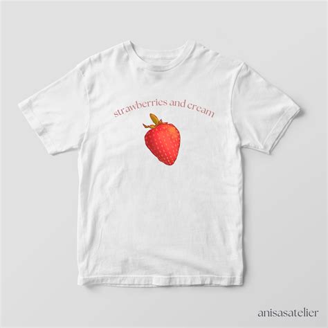 Aesthetic Strawberry T Shirt Cute Clean Girl Tee Vintage Y2k