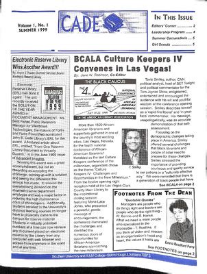 The Cade Library Newsletter Volume 1 No 1 Summer 1999 By Jane