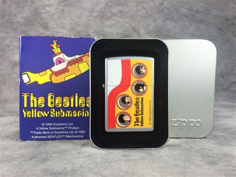 How Much Is THE BEATLES YELLOW SUBMARINE Satin Chrome Lighter Zippo