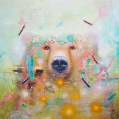 Bear Fine Art Abstract Painting Nature Paintings Bears Crayons Stars ...