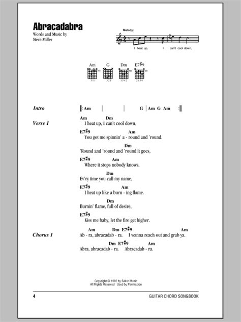 Abracadabra by Steve Miller Band - Guitar Chords/Lyrics - Guitar Instructor