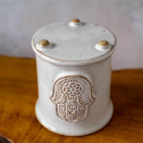 Handmade Ceramic Wax Melt Burner With Hamsa Hand Oil Burner Etsy Uk