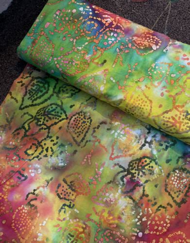 1m Multi Color Bali Batik 100 Fabric Print Tye Dye Fabric 45 Ebay