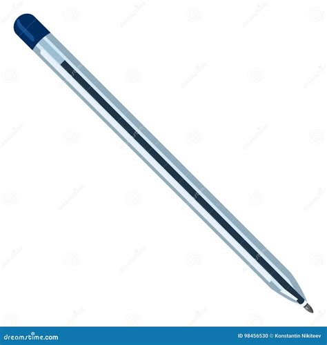 Vector Single Blue Ball Point Pen Stock Vector Illustration Of White