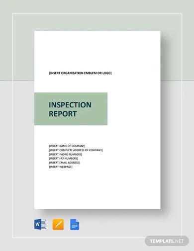 Writing An Inspection Report 5 Examples Word Pages Docs