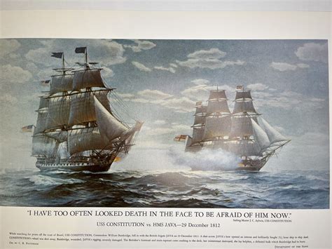 USS Constitution Vs HMS JAVA 29 December 1812 Vintage Lithograph EBay