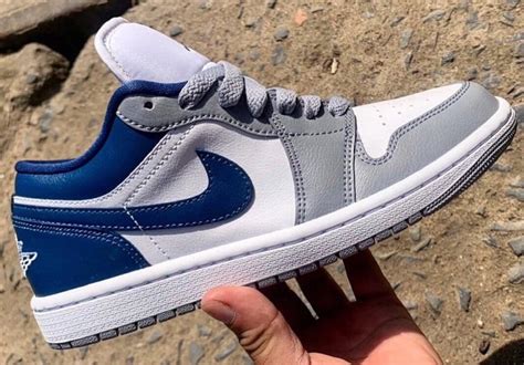 Air Jordan 1 Low White Blue Grey Release Date Sbd