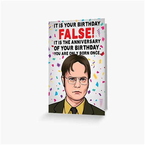 The Office Birthday Card Dwight Schrute Birthday Card Greeting Card