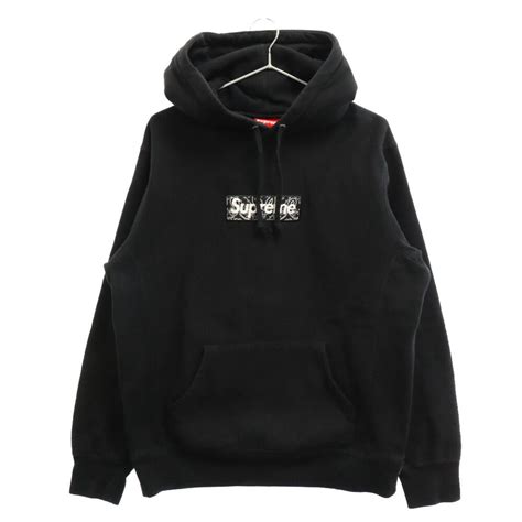 Supreme シュプリーム 19aw Bandana Box Logo Hooded Sweatshirt バンダナ ボックスロゴ パーカー フーディー プルオーバー ブラック