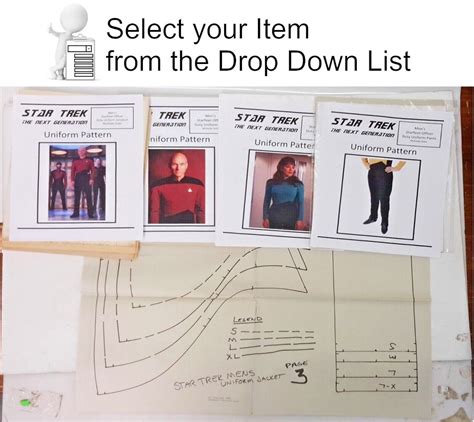 Vintage Star Trek Next Generation Uniform Pattern Muti-size--