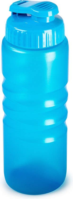 Plasticforte Drinkfles Waterfles Bidon 650 Ml Transparant Blauw