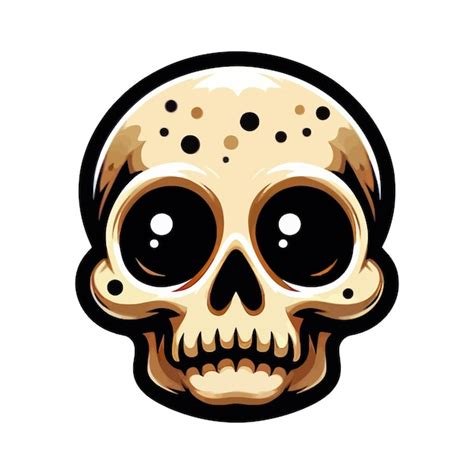 Premium Vector Skull With Black Eyes Against White Background